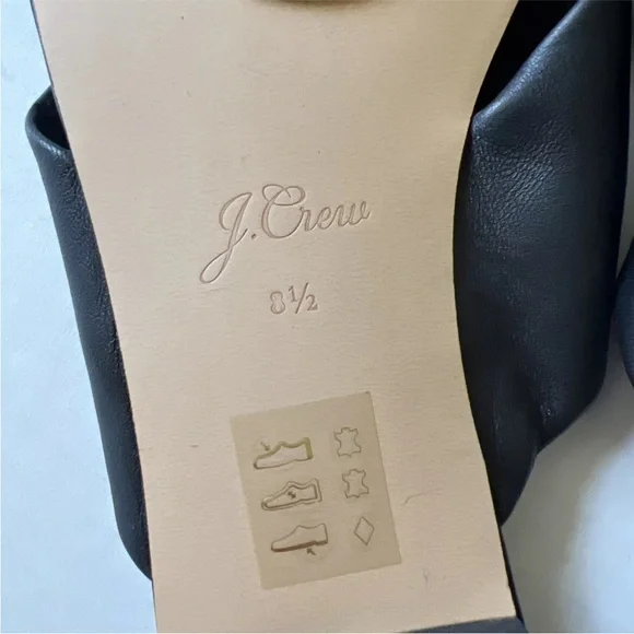 J. Crew Sz 8.5 Twisted Knot Sandals Black Soft Leather NWOB - Picture 5 of 8